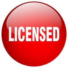 licensed red round gel isolated push button