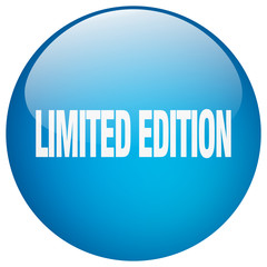 limited edition blue round gel isolated push button