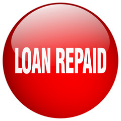 loan repaid red round gel isolated push button