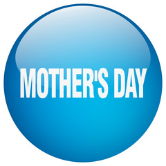mother's day blue round gel isolated push button