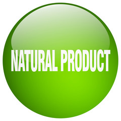 natural product green round gel isolated push button