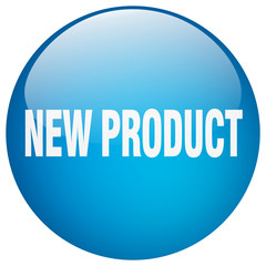 new product blue round gel isolated push button