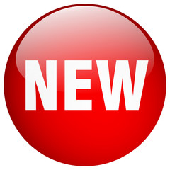 new red round gel isolated push button