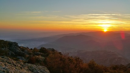 Sunset over the mountain