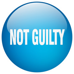 not guilty blue round gel isolated push button