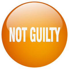 not guilty orange round gel isolated push button