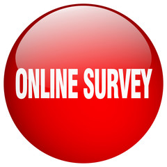 online survey red round gel isolated push button