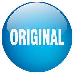 original blue round gel isolated push button