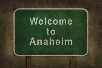Welcome to Anaheim, roadside sign illustration