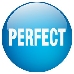 perfect blue round gel isolated push button