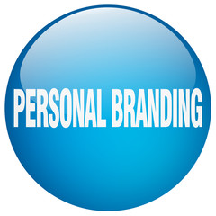 personal branding blue round gel isolated push button