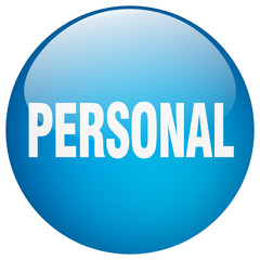 personal blue round gel isolated push button