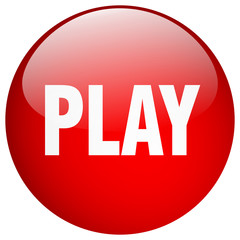 play red round gel isolated push button
