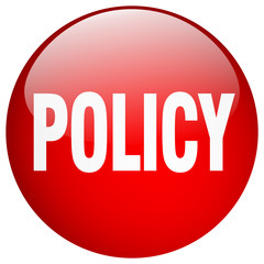 policy red round gel isolated push button