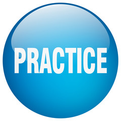 practice blue round gel isolated push button