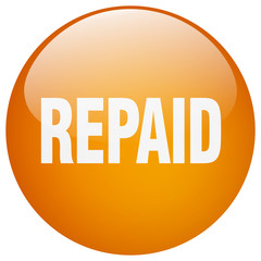 repaid orange round gel isolated push button