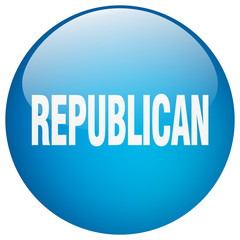 republican blue round gel isolated push button