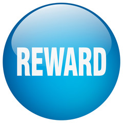 reward blue round gel isolated push button
