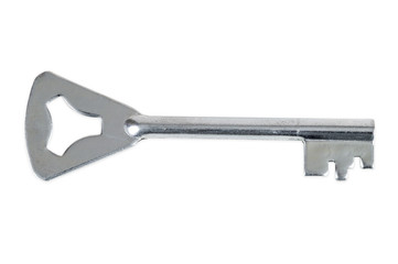 Silver key isolated on white background