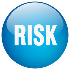 risk blue round gel isolated push button