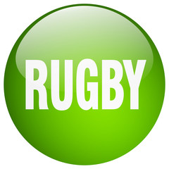 rugby green round gel isolated push button