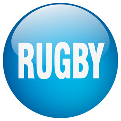rugby blue round gel isolated push button
