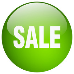 sale green round gel isolated push button