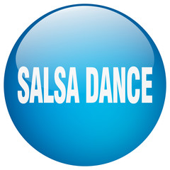 salsa dance blue round gel isolated push button
