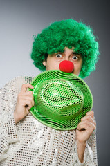 Funny person in saint patrick holiday concept