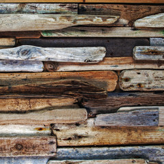 Driftwood, wooden knotty planks, and paint, square background te