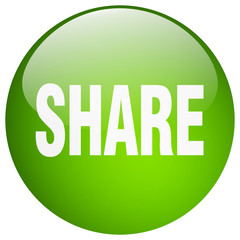 share green round gel isolated push button