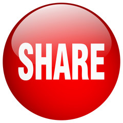 share red round gel isolated push button