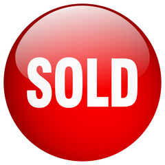 sold red round gel isolated push button