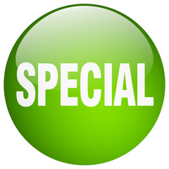 special green round gel isolated push button