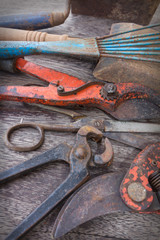 old tools closeup - vintage tool collection