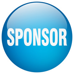sponsor blue round gel isolated push button