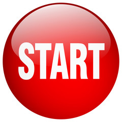 start red round gel isolated push button