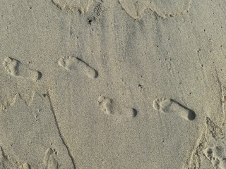 Fototapeta na wymiar Footprint in sand