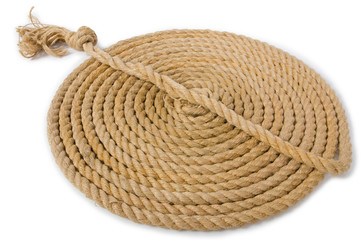 Concept with long hemp rope