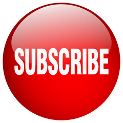 subscribe red round gel isolated push button