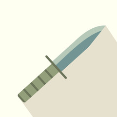 Military knife flat icon