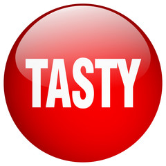 tasty red round gel isolated push button