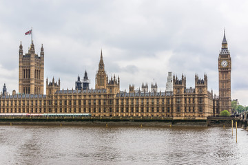 Fototapeta na wymiar River Thames and Palace of Westminster. London, UK.