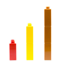 Bricks graph of Bricks bricks isolated on a white background.