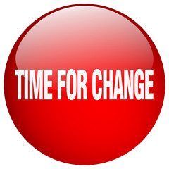 time for change red round gel isolated push button