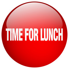 time for lunch red round gel isolated push button