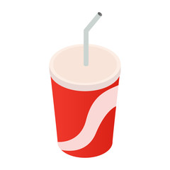 Soda cup isometric 3d icon