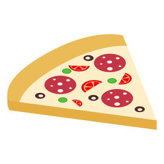 Salami pizza slice isometric 3d icon
