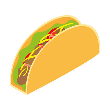Mexican taco isometric 3d icon