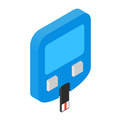 Home glucometer isometric 3d icon